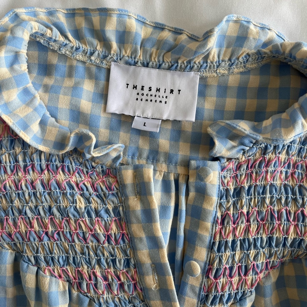 The Shirt by Rochelle Behrens Blue and Yellow Gingham Blouse - Picture 8 of 11